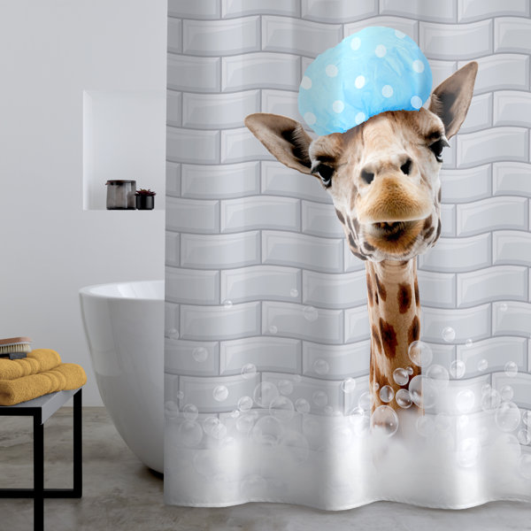 Catherine Lansfield Bubble Bath Giraffe Shower Curtain Wayfair.co.uk